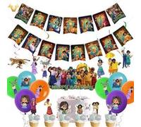 Encanto Anniversaire Décoration Fête FONGWAN Ballons Latex Gâteau Toppers Bannière pour Enfants D'anniversaire Fête - Coloré Multicolore G