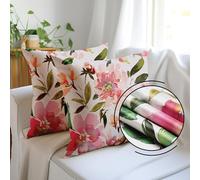 Encasa XO Couvre-Coussin Décoratif 20"x20" (50x50 cm) - Spring F1 - Floral Digital imprimé, Grande taise d'oreiller carrée pour Chaise, siège, lit, Bureau et Maison (Ensemble de 2)