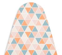 Encasa XO Housse Table à Repasser, Feutre Épais 125x39 cm | Triangles, Coton Haute Performance | Rembourrage Fibres 5 mm | Résistant Chaleur & Vapeur | Serrage Élastique & Clip