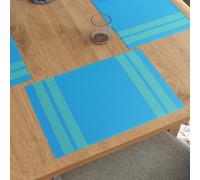 Encasa XO Lot de 6 Set de Table Lavable en Coton pour Salle à Manger et Cuisine | Sets de Table Coton Côtelé Fin | ProtectionTable Repas Quotidien | Couleur Échelle Turquoise Bleue | Taille 46x32 cm