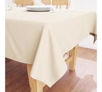 Encasa XO Nappe Rectangulaire en Toile de Coton 140x230 cm Naturel | Couleur Unie Décorative | Drapé Élégant & Durable | Lavable en Machine