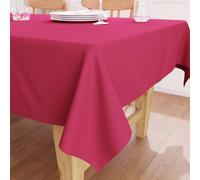 Encasa XO Nappe Rectangulaire en Toile de Coton 140x230 cm Rose | Couleur Unie Décorative | Drapé Élégant & Durable | Lavable en Machine