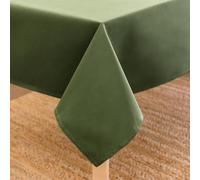 Encasa XO Nappe Taille 140x230 cm | Tissu en Toile de Coton | Couleur Unie Vert Feuille | Nappe de Salle à Manger pour la décoration - Lavable en Machine