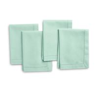 Encasa XO Serviette de Table en Tissu, Jour Echelle 43x43 cm | Menthe verte, 100% Coton 180 GSM | Coins en Onglet | Doux & Absorbant | Lavable en Machine à 40°C | Lot de 4