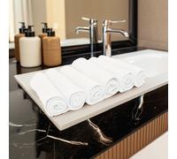 Encasa XO Serviettes de Cuisine et Gants de Toilette en Coton | Blanc | Torchon Gaufré et à Tissage Plat | Ensemble de Torchons | 30x30 cm | Réutilisable et Séchage Rapide Lot de 6