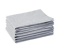 Encasa XO Serviettes en Coton Lot de 6 | Coutil Bleu Marine | Taille 45x45 cm | Serviettes de Table | Lavables en Machine et Réutilisables