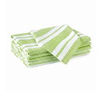 Encasa XO Serviettes en Coton Lot de 6 | Rayures Citron Vert Franca | Taille 43x43 cm | Serviettes de Table | Lavables en Machine et Réutilisables