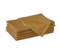 Encasa XO Serviettes en Tissu de Coton | Ensemble de 6 | Taille 43x43 cm | Couleur Unie Moutarde| Lavable en Machine