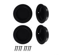 Encastrée Ronde 70mm pour porte Coulissante Encastrée Ronde | Acier inoxydable massif, finition noire, bords lisses, sécurité maximale, design ergonomique
