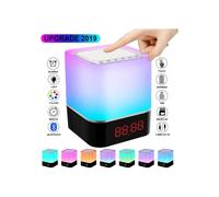 Enceinte Bluetooth Stillcool 5 en 1 : veilleuse LED, réveil numérique et changement de couleur.