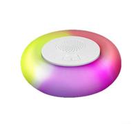 Enceinte flottante pour piscine avec lumières LED 17 x 17 x 6 cm ABS | Connectivité sans fil pour les piscines et l'extérieur. Matériau ABS léger IPX7 résistant à l'eau LED RVB multicolore pour
