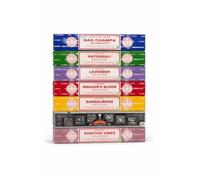 Satya Bâtons d'encens Nag Champa – Lot de 7, 7 arômes, roulés à la main, non toxiques