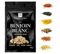 Encens Djaoui Blanc résine 100% Naturel et Authentique en Grain 50gr pour Fumigation Brule Parfum ou Encensoir Concentration - Argent - Relaxation - Mauvais Oeil - Alternative Encens Baton-Cone