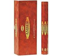 Encens Hem Ambre - Lot de 100 bâtonnets d'encens Indiens - 5 Tubes de 20 bâtons