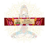 Encens Indien ayurvédique - Rose & Vanille - Naturel, Relaxant & Floral - pour Yoga, Méditation, Bien-être - sans Produits Chimiques - 15g