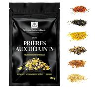Encens Prières aux defunts résine Sacré & Authentique en Grain 100 GR pour Fumigation Brule Parfum ou Encensoir Réconfort - Accompagnement des âmes - Souvenirs - Alternative Encens Baton-Cone