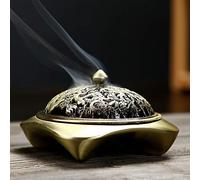 Encensoir Brûle Encens Lotus Bouddha Porte-encens Bronze Vintage Brûleur d'encens Charbon Poêle Luxe Support Encens Métal Décoratio Maison Bureau pour Encenser Bton Cône Bobine Encens