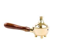 Encensoir en Bronze avec poignée en Bois pour Fumigation au Charbon & mélange d'encens resine Naturelle/Palo Santo/bruleur d'encens Brule Parfum pour rituel ésotérique Encensoir Simple