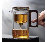 Enchanti Théière magique en verre avec filtre de séparation de l'eau et poignée en bois 720 ml