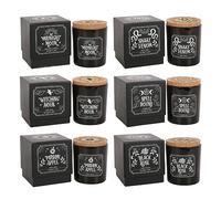 Enchanting Lot de 6 bougies rituelles de minuit | Couvercle en liège mystique | Parfum envoûtant | Grande taille | Pomme empoisonnée, encens lié au sort, rose noire | Longue durée de combustion (21H)