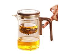 Enchantipot Magic Tea Pot - Théière magique avec séparation de l'eau - Contrôle de la pression - Marmite magique avec manche en bois - 800 ml - Couleur bois