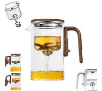 Enchantipot - Théière magique en verre avec poignée en bois - Théière à filtre magnétique avec double infuseur (520 ml)
