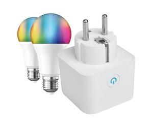 Enchufe Inteligente Muvit iO Pack Smart + 2 Bombillas RGB E27 10W