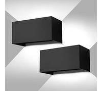 ENCOFT 2pcs Applique Murale Extérieur 24W LED, Éclairage Luminaire Murale Extérieur Interieur Angle Réglable, en Aluminium IP65 Étanche, Lumière Blanc Froid 6000K pour Couloir Jardin Chambre, Noir
