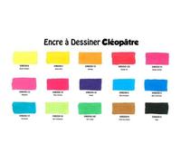 Encre a dessiner cleopatre multisupports diluable a l eau flacon de 500 ml coloris bleu clair