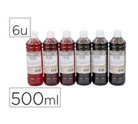 Encre a dessiner o'color 500ml couleurs complementaires assorties coffret 6 unites