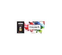 Pébéo - Colorex Boîte 6 Flacons 20 ml Assortis - Kit de Dessin Manga & Illustration Colorex- Encre Aquarelle - Jaune clair, Rouge turc, Bleu outremer, Vert printemps, Sépia, Noir d'ivoire, 6 x 20 ml