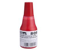 Encre COLOP à séchage rapide (809) | 25 ml | Rouge | pour surfaces absorbantes et non poreuses | Flacon avec bec verseur | Convient aux plaques de texte en caoutchouc pour imprimantes laser
