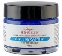 Encre de calligraphie pigmentée - Bleu électrique - Jacques Herbin - Flacon 40ml