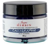 Encre de calligraphie pigmentée - Bleu marine - Jacques Herbin - Flacon 40ml