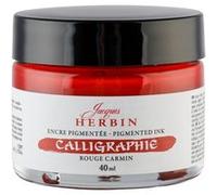 Encre de calligraphie pigmentée - Rouge carmin - Jacques Herbin - Flacon 40ml
