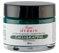 Encre de calligraphie pigmentée - Vert épicéa - Jacques Herbin - Flacon 40ml