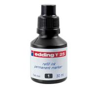 edding Recharges d'encre T25 – Lot 5 x 30 ml goutte à goutte pour marqueurs permanents, noir