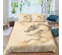 Encre Dragon Cloud Housse de Couette 2 Pieces 3D Fermeture Eclair, Lit