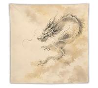 Encre Dragon Cloud Tapisserie Murale, Style Encre Asiatique, Entree