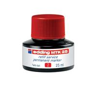 edding Encre de recharge MTK 25 – rouge 25 ml – système capillaire, recharge propre