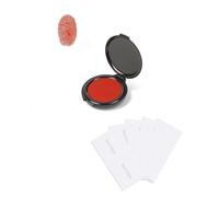 Encreur à Empreintes Digitales Rouge - Encre Effaçable à Séchage Immédiat - Comprend 10 Lingettes - Utilisation pour Notaire, Bureau, Identification et Signatures