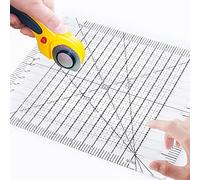 Encuryna Règle de quilting à découper 5 en 1 Square Up, Règle de patchwork, Règle acrylique multifonctionnelle pour patchwork et quilting pour la coupe de tissu, loisirs créatifs de patchwork