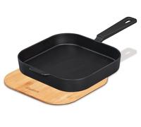 Enders® #8773 Poêle à frire en fonte L, bord haut, répartition et stockage homogènes, utilisable sur le barbecue, le réchaud de camping, la plaque de cuisson ou le feu ouvert, avec planche/couvercle