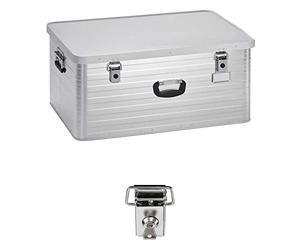 Enders Boîte en aluminium 130 l, belles finitions, avec joint en caoutchouc cellulaire, boîte polyvalente utilisable comme boîte de transport / valise et boîte de rangement
