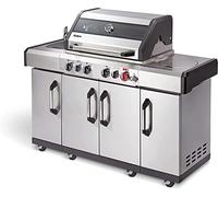 Enders Kansas II Pro 4 SIK Profi Turbo barbecue gaz - Barbecue à gaz infrarouge, Chaleur Range, Simple Clean et grille émaillée - Barbecue avec couvercle avec étagères latérales et 4 brûleurs #871433