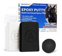Endhokn Mastic Epoxy, 300g Noir Mastic Epoxy bi Composant | Réparer Fuites, Fissures Remplir Les Trous, Pate Sculpt Pour Métal, Céramique, Plastique, Bois, Carrelage