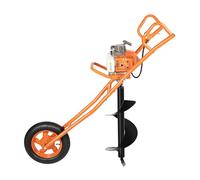 Endingfuny Tarière à essence 2,2 kW 63 CC 2 temps avec trancheuse, foreuse, bouteille de mélange de carburant, image du produit, 8800 tr/min, foret de jardin pour percer des trous, sol ordinaire
