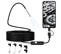 Endoscope 3 en 1, Type-C/Micro-USB/USB-A Caméra Endoscopique 3,9 mm 10 m, Caméra d’Inspection 1280 x 720 avec 6 LED Réglables, IP67, pour Android PC, Canalisation Voiture Industrie