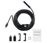 Endoscope à double objectif 1920P, 3,5 m, noir, 8+1 DELs