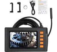 Endoscope à double objectif avec lumière Caméra d'égout 1080P avec écran LCD de 4,3 pouces Caméra d'inspection Objectif étanche IP67 Outils pour hommes LED réglable Câble de 6,5FT